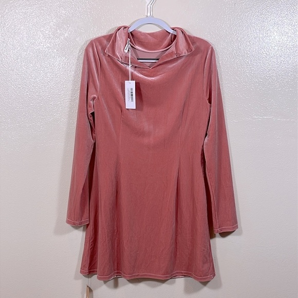 REFORMATIOM Pink Velvet Long Sleeve Dress size XL - Picture 4 of 9